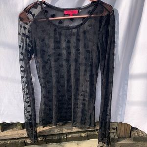 Betsey Johnson sheer ❤️ long sleeve.